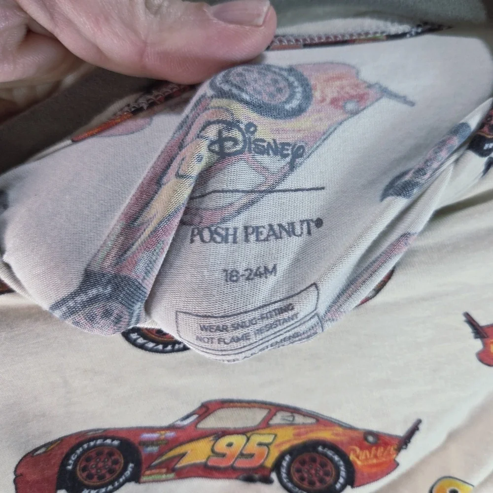 Posh Peanut Disney‎ Cars Lightning McQueen Pajama Set 18-24M Bamboo